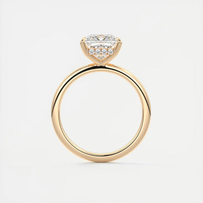 Aurora Hidden Halo Princess Cut Diamond Engagement Ring