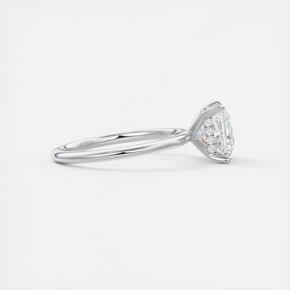 Aurora Hidden Halo Princess Cut Diamond Engagement Ring