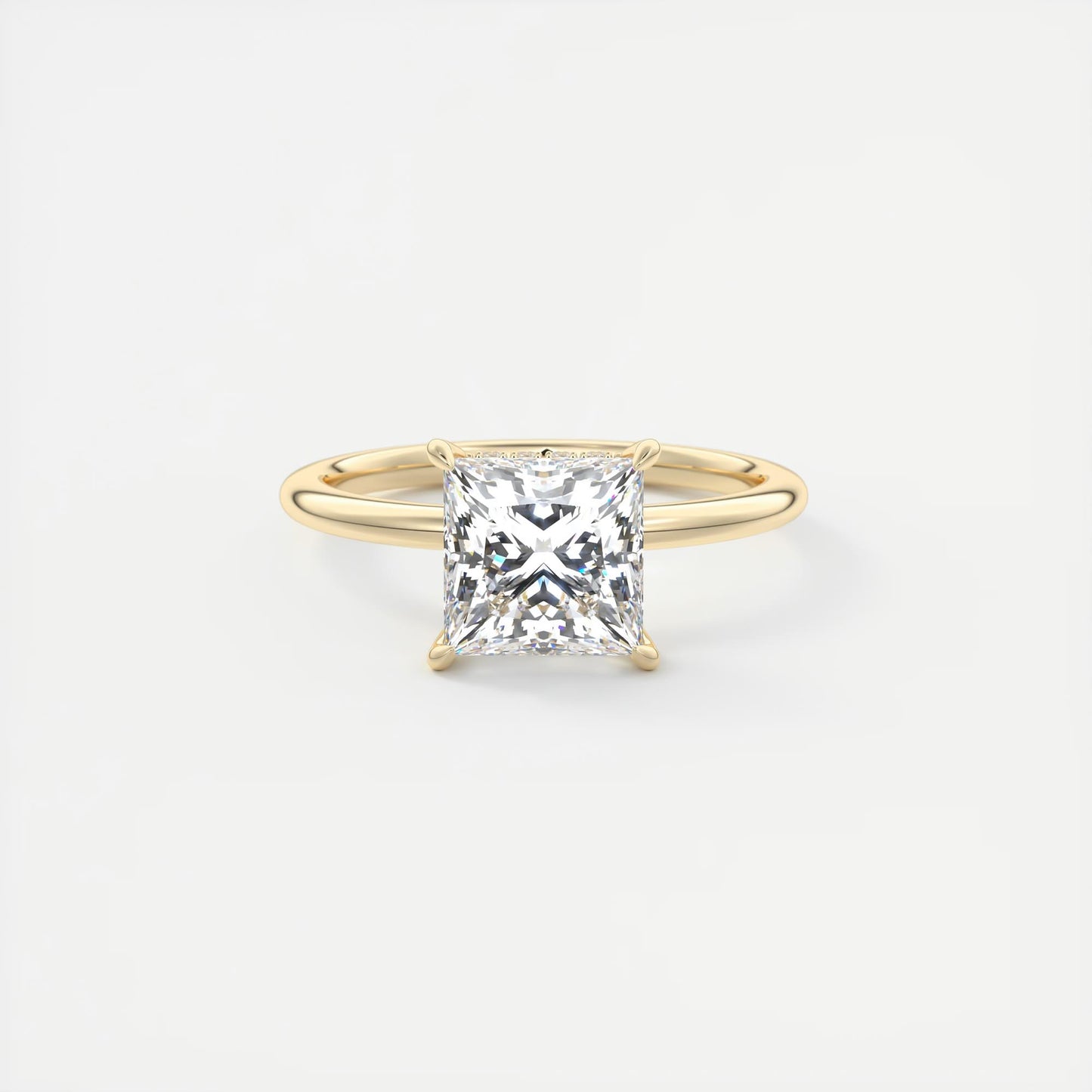 Aurora Hidden Halo Princess Cut Diamond Engagement Ring