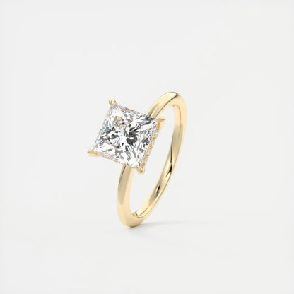Aurora Hidden Halo Princess Cut Diamond Engagement Ring