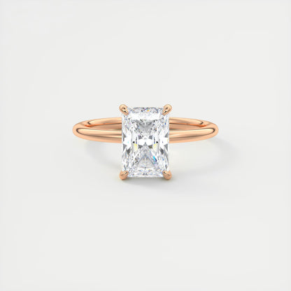 Aurora Hidden Halo Radiant Cut Diamond Engagement Ring