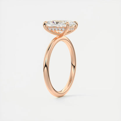 Aurora Hidden Halo Radiant Cut Diamond Engagement Ring
