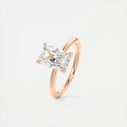 Aurora Hidden Halo Radiant Cut Diamond Engagement Ring