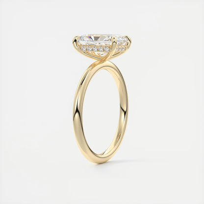 Aurora Hidden Halo Radiant Cut Diamond Engagement Ring