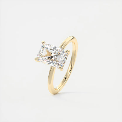 Aurora Hidden Halo Radiant Cut Diamond Engagement Ring