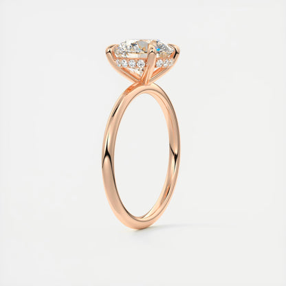 Aurora Hidden Halo Round Cut Diamond Engagement Ring
