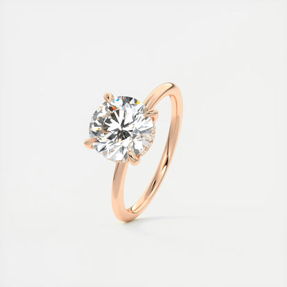 Aurora Hidden Halo Round Cut Diamond Engagement Ring