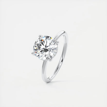 Aurora Hidden Halo Round Cut Diamond Engagement Ring