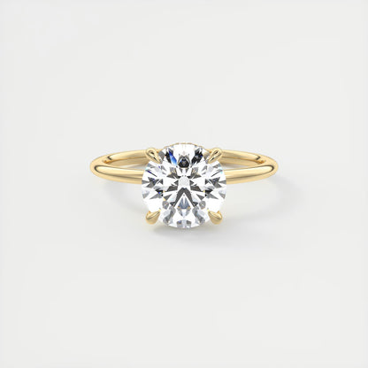 Aurora Hidden Halo Round Cut Diamond Engagement Ring