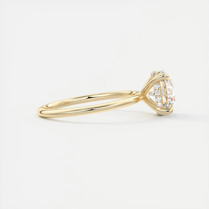 Aurora Hidden Halo Round Cut Diamond Engagement Ring