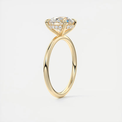 Aurora Hidden Halo Round Cut Diamond Engagement Ring