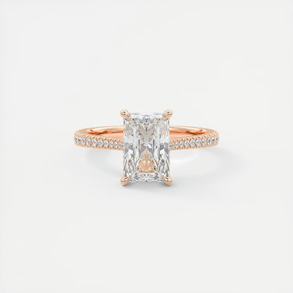 Cathedra Hidden Halo Radiant Cut Diamond Engagement Ring