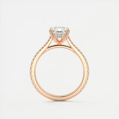 Cathedra Hidden Halo Radiant Cut Diamond Engagement Ring
