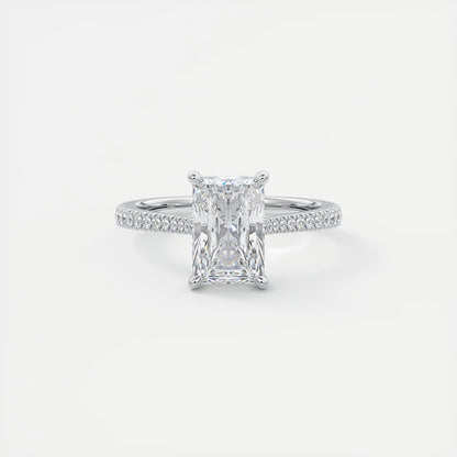 Cathedra Hidden Halo Radiant Cut Diamond Engagement Ring