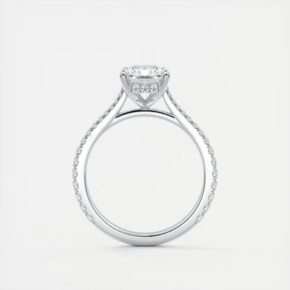 Cathedra Hidden Halo Radiant Cut Diamond Engagement Ring