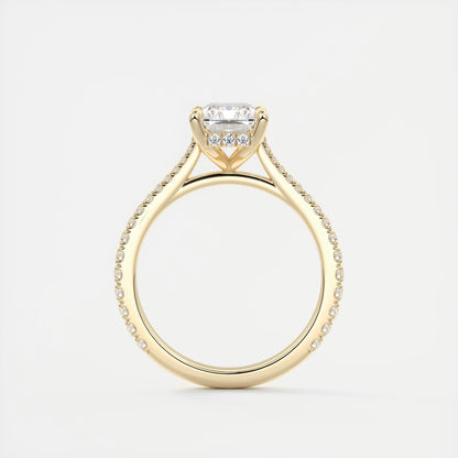 Cathedra Hidden Halo Radiant Cut Diamond Engagement Ring