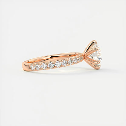 Elsa Eternity Round Cut Diamond Engagement Ring
