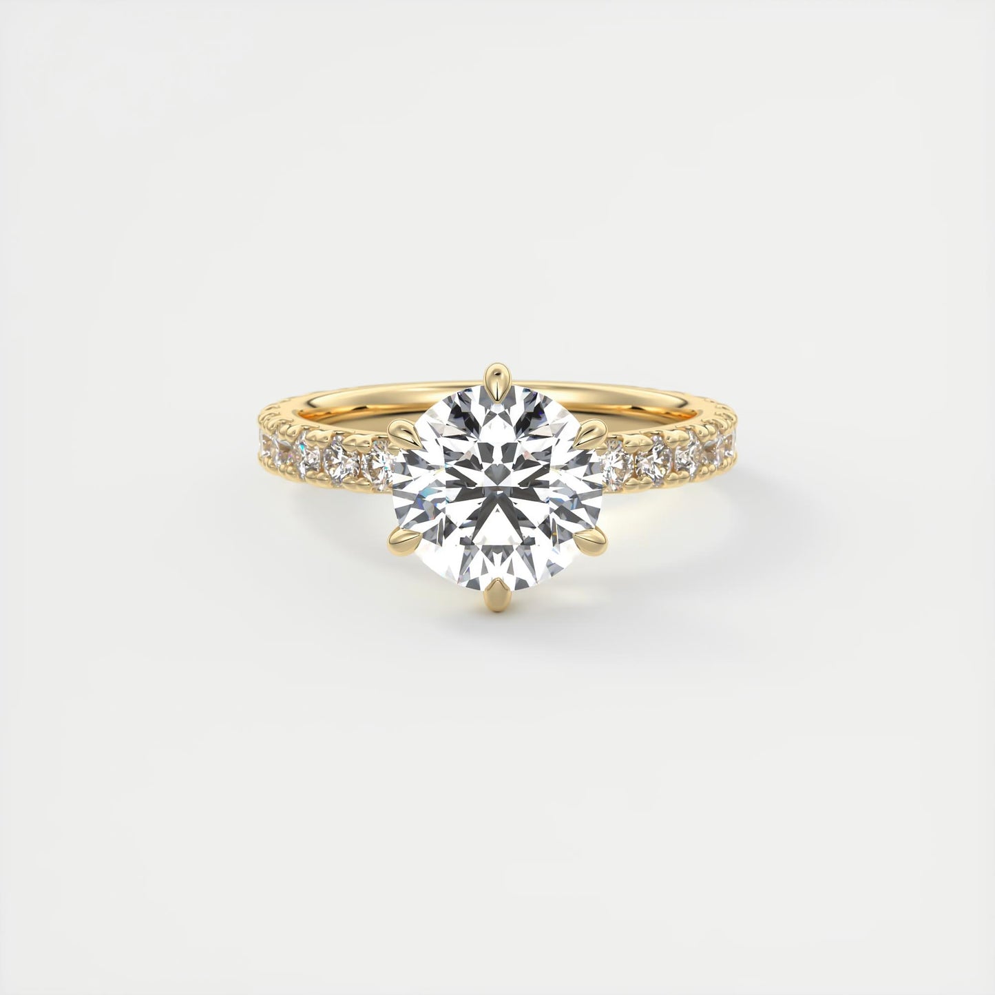Elsa Eternity Round Cut Diamond Engagement Ring
