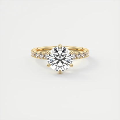 Elsa Eternity Round Cut Diamond Engagement Ring