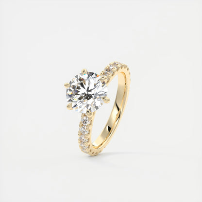 Elsa Eternity Round Cut Diamond Engagement Ring