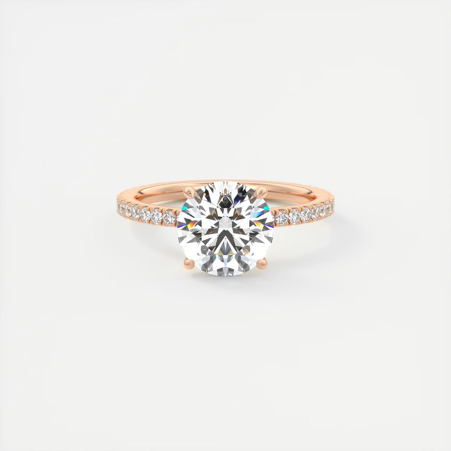 Emera Classic Pave Round Cut Diamond Engagement Ring