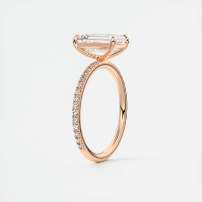 Evelyn Emerald Cut Diamond Engagement Ring