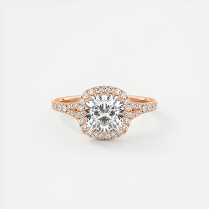 Grace Halo Cushion Cut Diamond Engagement Ring