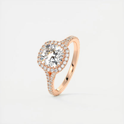 Grace Halo Cushion Cut Diamond Engagement Ring
