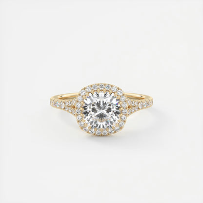 Grace Halo Cushion Cut Diamond Engagement Ring