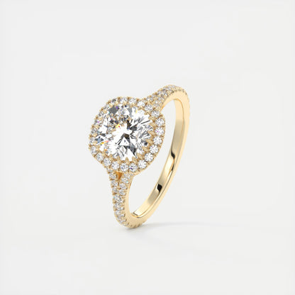Grace Halo Cushion Cut Diamond Engagement Ring