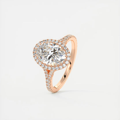 Grace Halo Oval Cut Diamond Engagement Ring