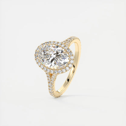 Grace Halo Oval Cut Diamond Engagement Ring