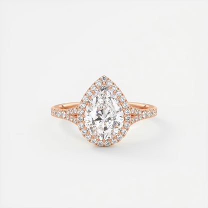 Grace Halo Pear Shape Diamond Engagement Ring