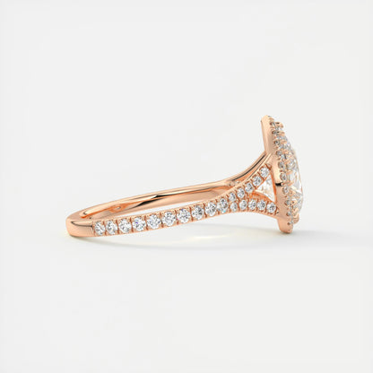 Grace Halo Pear Shape Diamond Engagement Ring