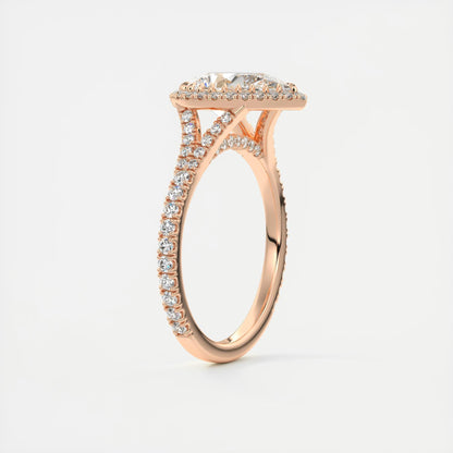 Grace Halo Pear Shape Diamond Engagement Ring