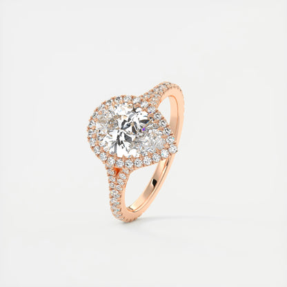 Grace Halo Pear Shape Diamond Engagement Ring