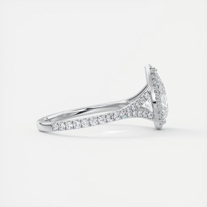 Grace Halo Pear Shape Diamond Engagement Ring