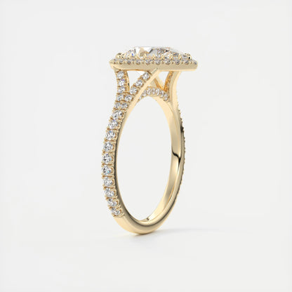 Grace Halo Pear Shape Diamond Engagement Ring