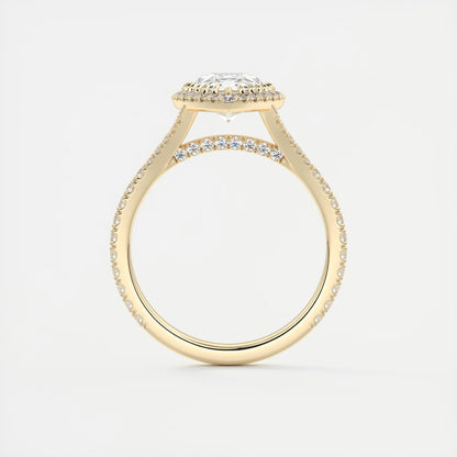 Grace Halo Pear Shape Diamond Engagement Ring