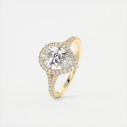 Grace Halo Pear Shape Diamond Engagement Ring