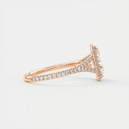 Grace Halo Radiant Cut Diamond Engagement Ring