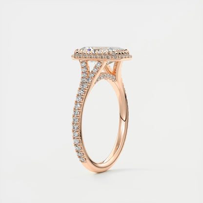 Grace Halo Radiant Cut Diamond Engagement Ring