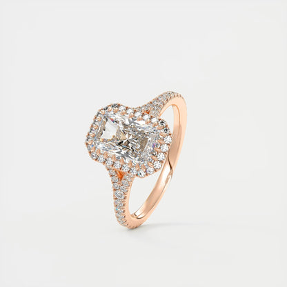 Grace Halo Radiant Cut Diamond Engagement Ring