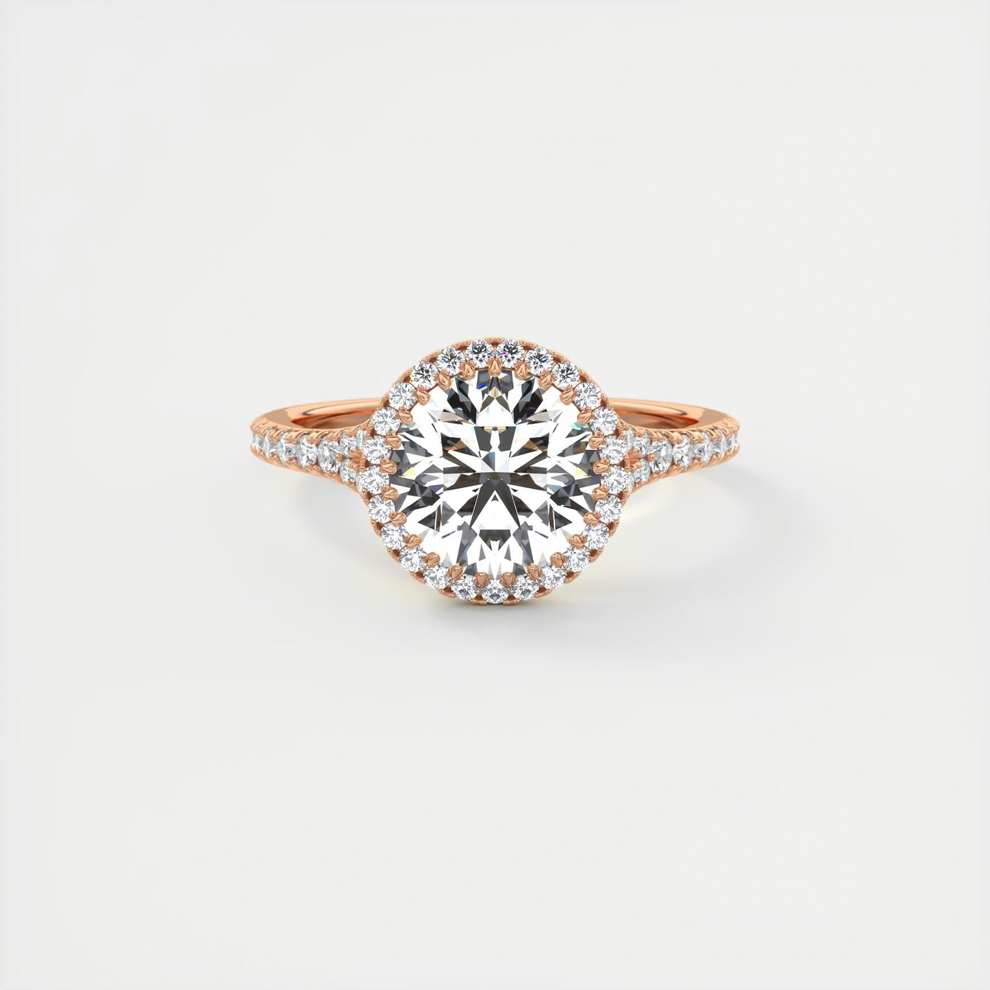 Grace Halo Round Cut Diamond Engagement Ring