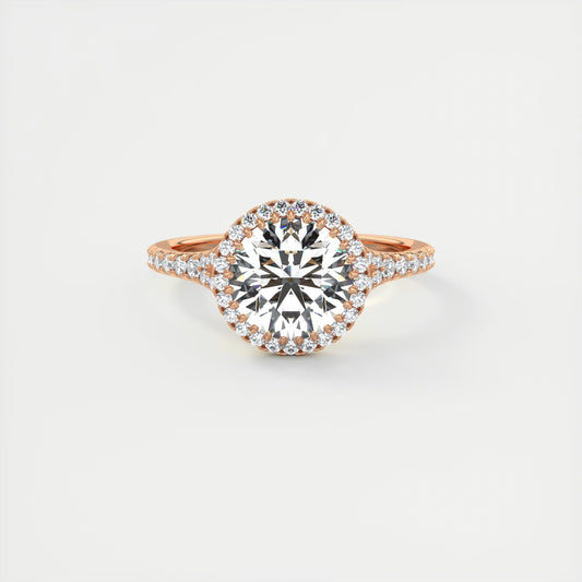Grace Halo Round Cut Diamond Engagement Ring