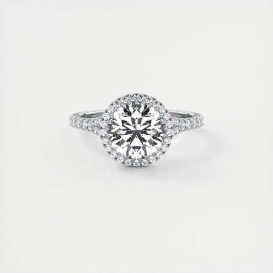 Grace Halo Round Cut Diamond Engagement Ring