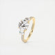 Luna Three Stone Round Cut Diamond Engagement Ring