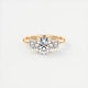 Luna Three Stone Round Cut Diamond Engagement Ring