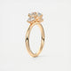 Luna Three Stone Round Cut Diamond Engagement Ring