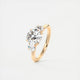 Luna Three Stone Round Cut Diamond Engagement Ring